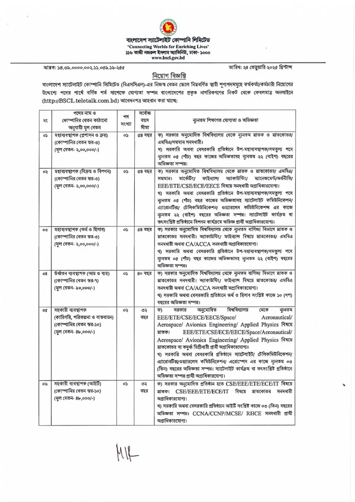 BSCL Job Circular