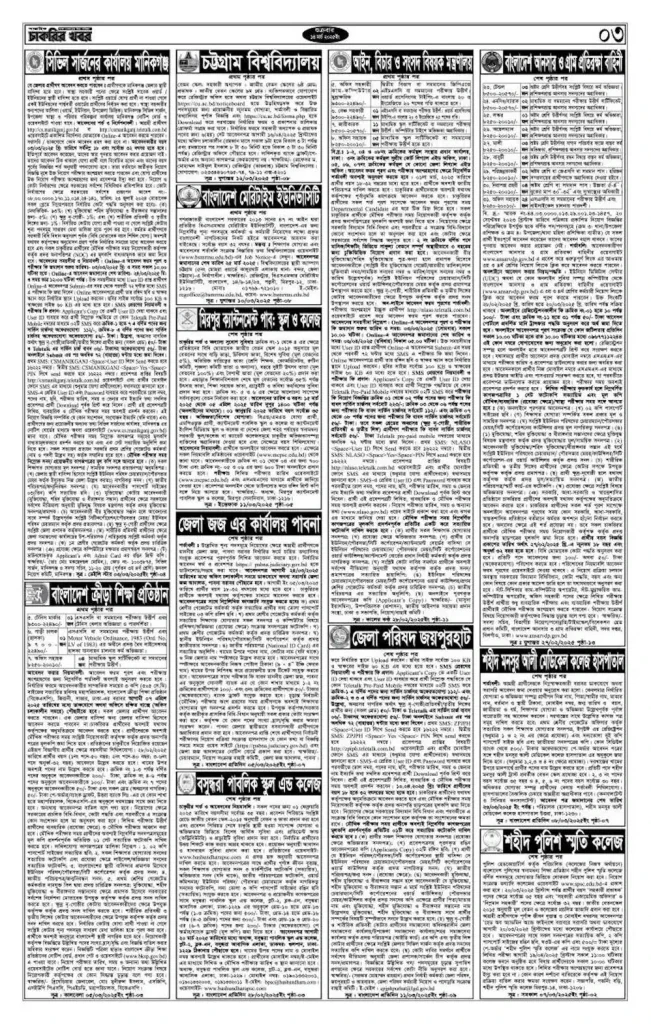 সাপ্তাহিক চাকরির খবর পত্রিকা ১৪