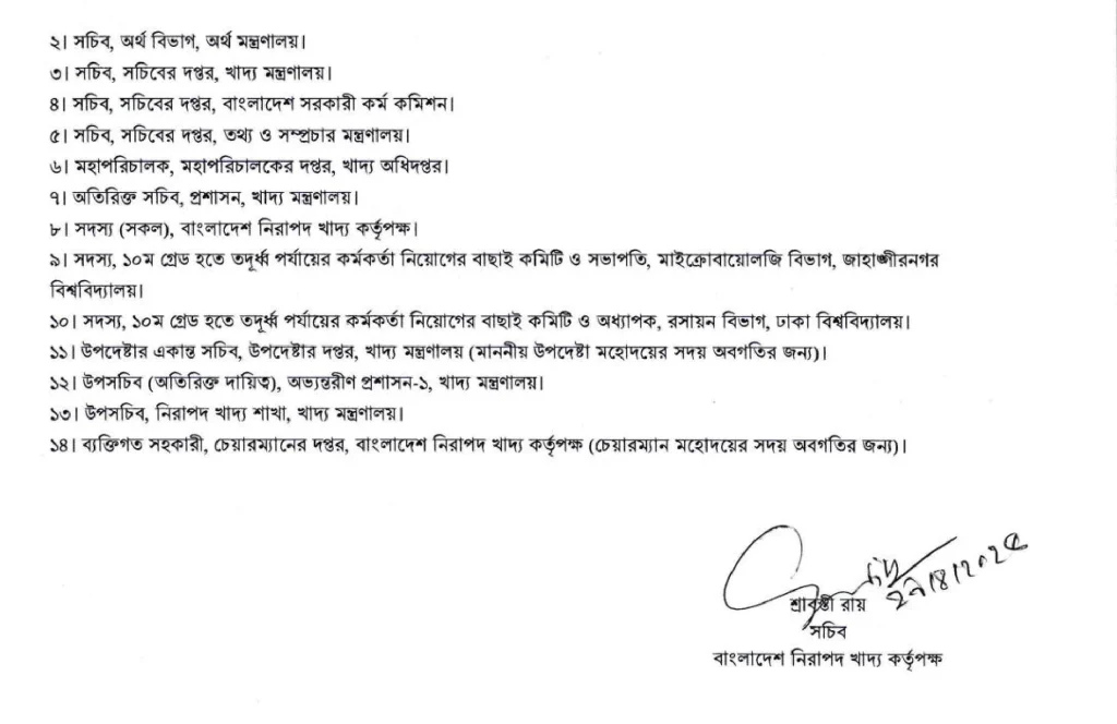 BFSA Job Circular 2025